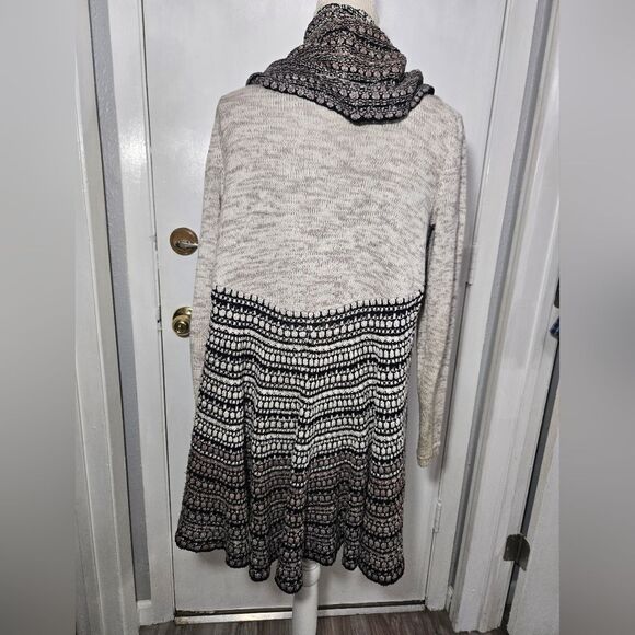 Sioni Studio Open Cardigan Neutral Colors Longer In Back Sz Small - Picture 7 of 11